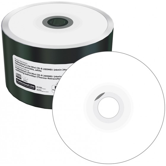 MEDIARANGE PROFESSIONAL LINE MINI CD-R 200MB THERMO RETRANSFER FULLSURFACE PRINTABLE WHITE SHRINK 50 - (MRPL520)