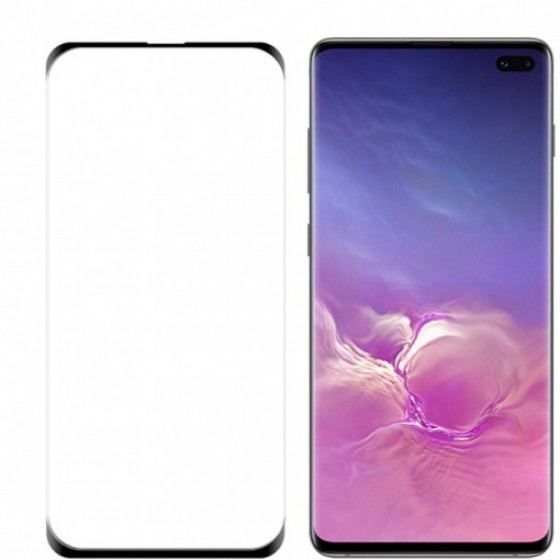 IDOL 1991 TEMPERED GLASS ��� SAMSUNG S10 PLUS G975 9H 0.30MM 3D SEMI CURVED BLACK - (5205308230646)