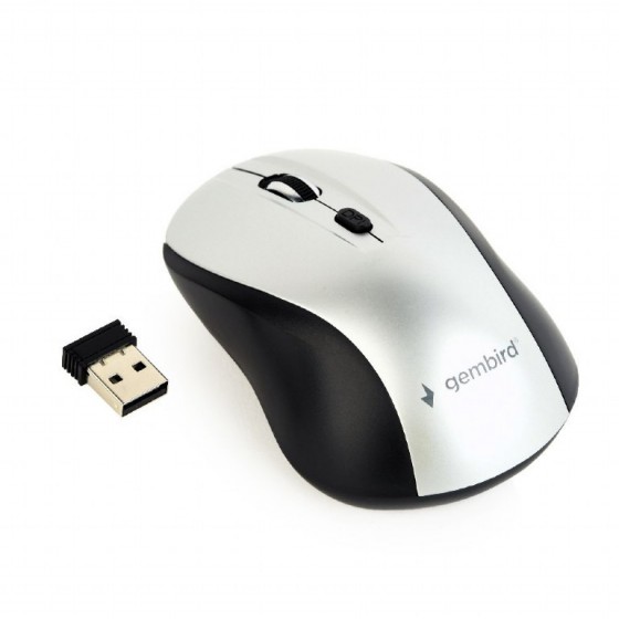 GEMBIRD WIRELESS OPTICAL MOUSE BLACK SILVER - (MUSW-4B-02-BS)
