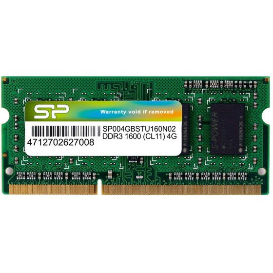 SILICON POWER ����� DDR3 UDIMM 4GB 1600MHZ PC3-10600 CL11 - (SP004GBSTU160N02)