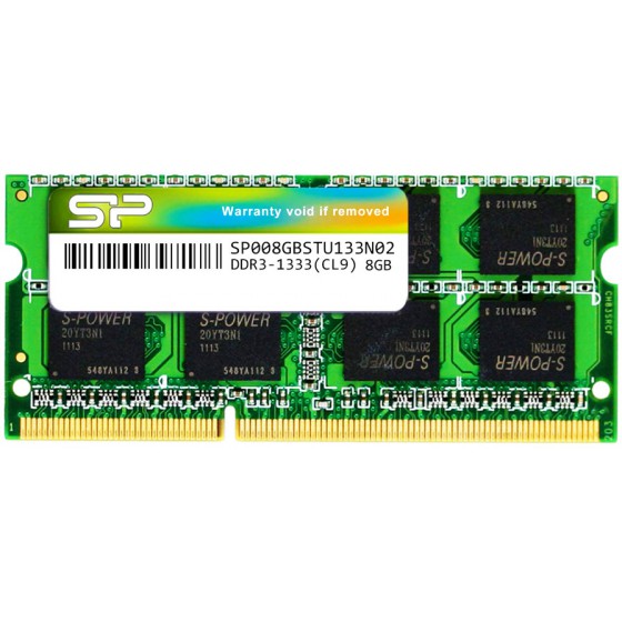 SILICON POWER ����� RAM DDR3 SODIMM 8GB 1333MHZ CL9 - (SP008GBSTU133N02)