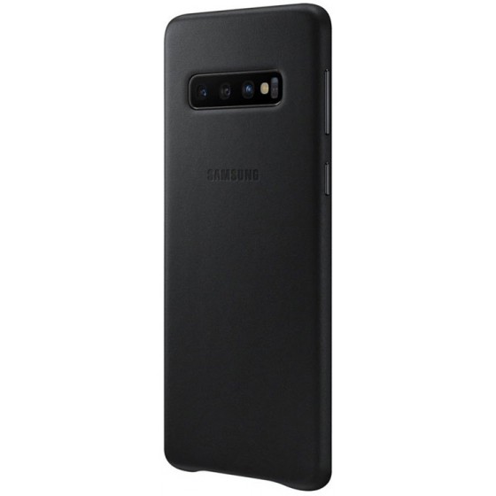 SAMSUNG ���� ��� S10 G973 LEATHER COVER BLACK - (EF-VG973LBEGWW)