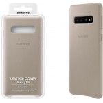 SAMSUNG ���� ��� S10 G973 LEATHER COVER GREY - (EF-VG973LJEGWW)