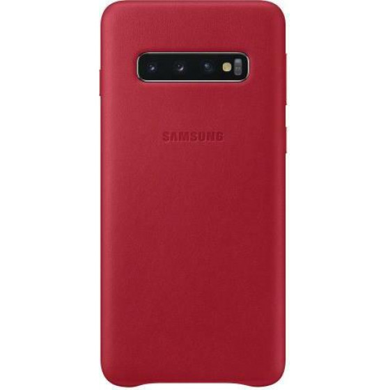 SAMSUNG ���� ��� S10 G973 LEATHER COVER RED - (EF-VG973LREGWW)