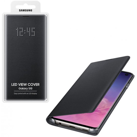 SAMSUNG ���� ��� S10 G973 LED VIEW COVER BLACK - (EF-NG973PBEGWW)