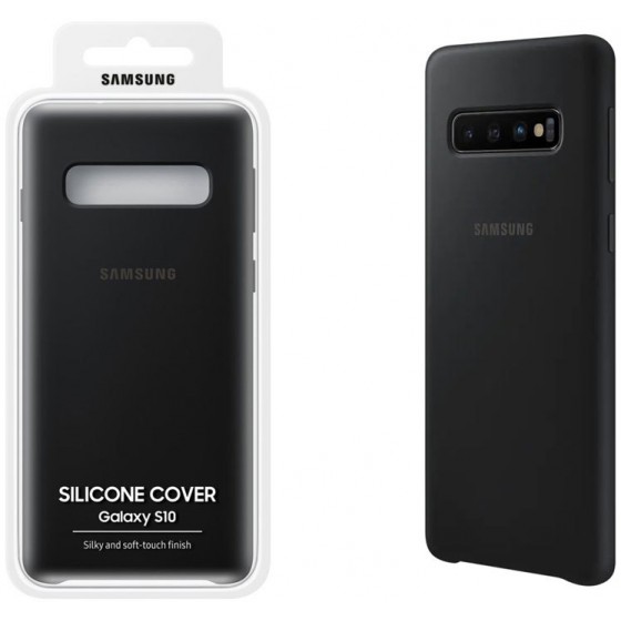 SAMSUNG ���� ��� S10 G973 SILICONE COVER BLACK - (EF-PG973TBEGWW)
