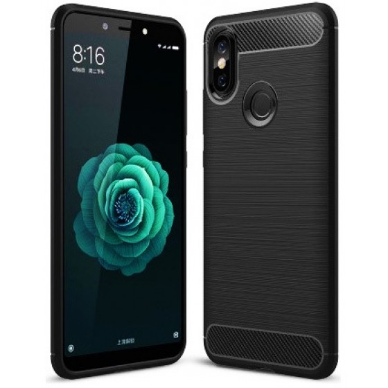 POWERTECH ���� CARBON FLEXIBLE TPU ��� XIAOMI MI A2 ����� - (MOB-1211)