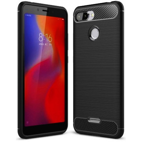 POWERTECH ���� CARBON FLEXIBLE TPU ��� XIAOMI REDMI 6 ����� - (MOB-1210)