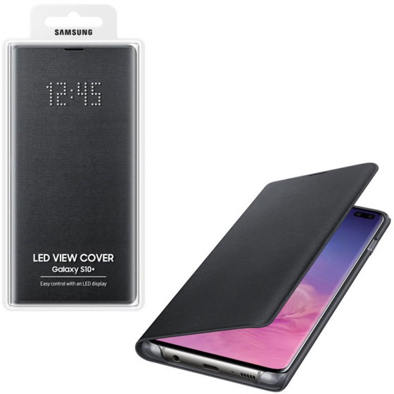 SAMSUNG ���� ��� S10 PLUS G975 LED VIEW COVER BLACK - (EF-NG975PBEGWW)