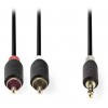 NEDIS STEREO AUDIO CABLE 3.5MM MALE - 2X RCA MALE 0.5M - (CABW22200AT05)