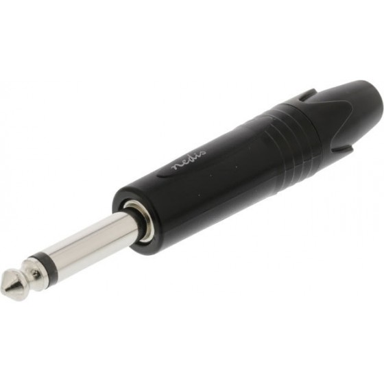 NEDIS AUDIO CONNECTOR MONO 6.35MM MALE BLACK - (COTP23900BK)