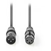 NEDIS BALANCED XLR AUDIO CABLE XLR 3-PIN MALE - XLR 3-PIN FEMALE 10M - (COTG15010GY100)