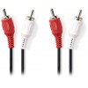 NEDIS STEREO AUDIO CABLE 2X RCA MALE - 2X RCA MALE 1.0M BLACK - (CAGB24200BK10)