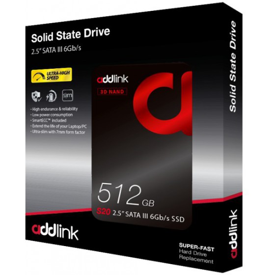 ADDLINK 512GB SSD 3D NAND FLASH - (AD512GBS20S3S)