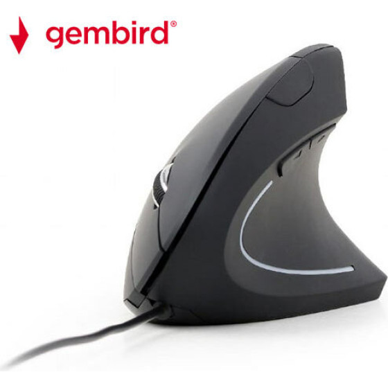 GEMBIRD ERGONOMIC 6 BUTTON OPTICAL MOUSE BLACK - (MUS-ERGO-01)