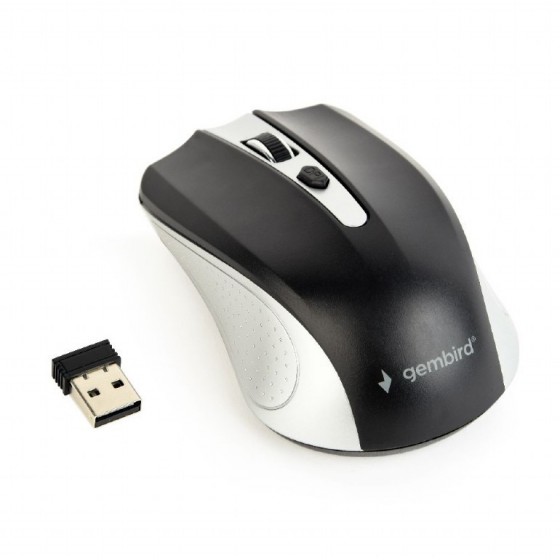 GEMBIRD WIRELESS OPTICAL MOUSE SILVER/BLACK - (MUSW-4B-04-SB)