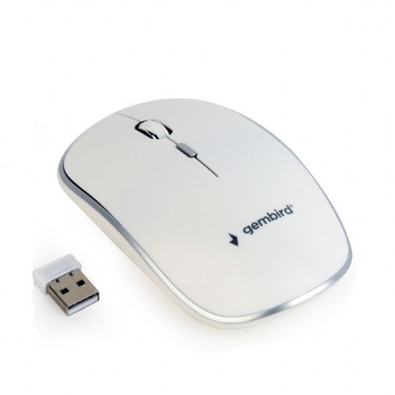 GEMBIRD WIRELESS OPTICAL MOUSE WHITE - (MUSW-4B-01-W)