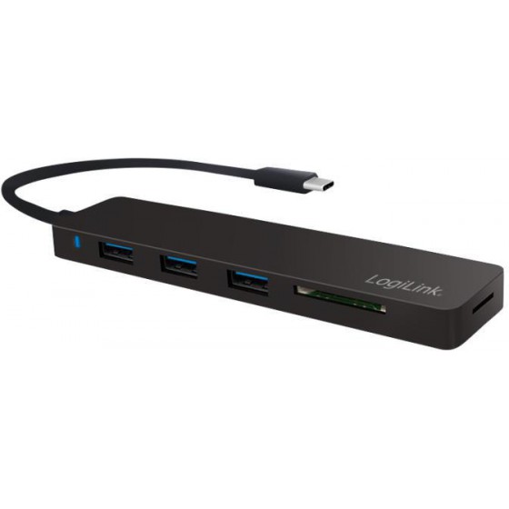 LOGILINK HUB TYPE-C 3.1 WITH CARD READER - (UA0312)