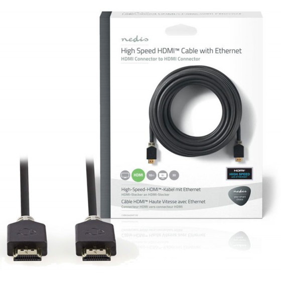 NEDIS HIGHSPEED HDMI CABLE WITH ETHERNET MALE 10M - (CVBW34000AT100)