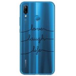 INOS ���� TPU ��� HUAWEI P SMART 2019 ART THEME LOVE-LAUGH-LIFE - (5205598120634)
