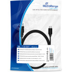 MEDIARANGE CHARGE AND SYNC CABLE USB 3.0 TO USB TYPE-C PLUG 1.8M BLACK - (MRCS182)