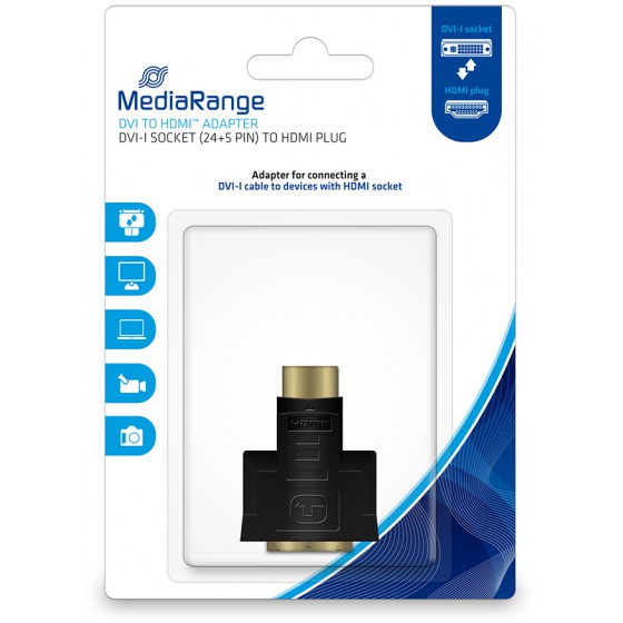 MEDIARANGE DVI TO HDMI ADAPTER BLACK - (MRCS171)
