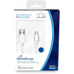 MEDIARANGE ������� CHARGE AND SYNC USB 2.0 TO APPLE LIGHTNING PLUG 1M WHITE - (MRCS178)