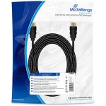 MEDIARANGE ������� HDMI HIGH SPEED WITH ETHERNET CONNECTION 5.0M COTTON BLACK - (MRCS211)