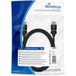 MEDIARANGE ������� HDMI HIGH SPEED WITH ETHERNET CONNECTION WITH ROTATING PLUGS 2.0M COTTON BLACK - (MRCS197)