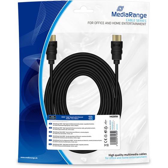 MEDIARANGE HDMI 1.4 CABLE HDMI MALE - HDMI MALE 10M - (MRCS212)