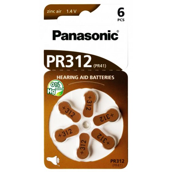 PANASONIC ��������� ���������� ��������� PR312 MERCURY FREE 1.4V 6���