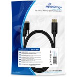 MEDIARANGE ������� DISPLAYPORT TO DVI CONNECTION DP PLUG /DVI-D PLUG (24+1 PIN) 2.0M BLACK - (MRCS199)
