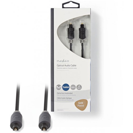 NEDIS OPTICAL AUDIO CABLE TOSLINK MALE - TOSLINK MALE 3.0 M - (CABW25000AT30)