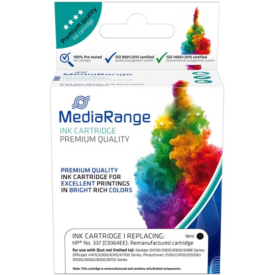 MEDIARANGE ������� INKJET ��� ��������� HP BLACK NO.337 C9364EE - (MRHP337BK)
