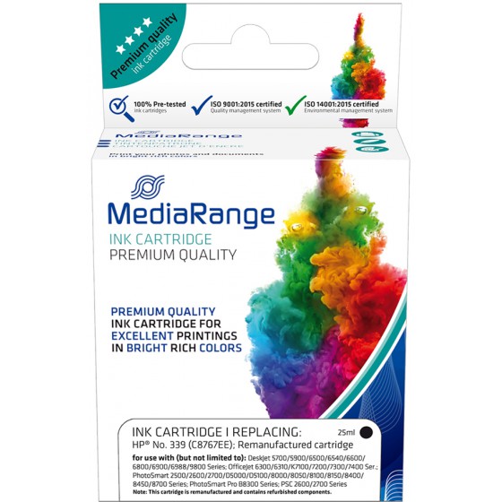 MEDIARANGE ������� INKJET ��� ��������� HP BLACK NO.339 C8767EE - (MRHP339BK)