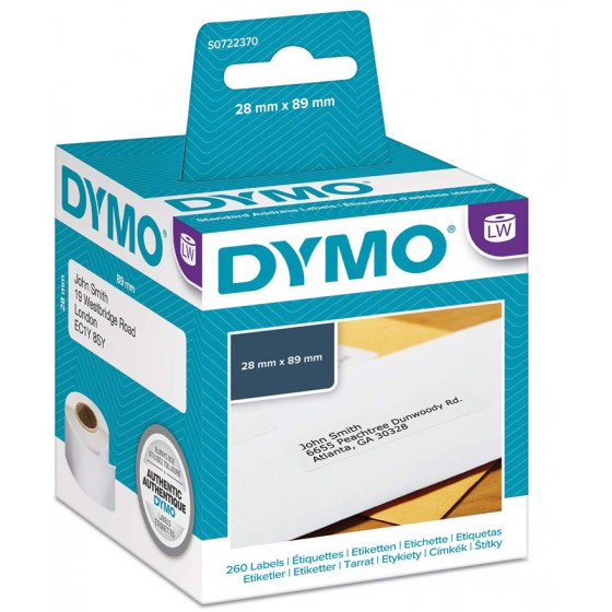 DYMO ADDRESS LABELS 99010 28 X 89 MM 2X130 LABELS - (S0722370)