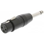 NEDIS XLR ADAPTER MONO XLR 3-PIN FEMALE TO 6.35MM MALE BLACK - (COTP15940BK)