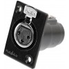 NEDIS XLR CHASSIS MOUNT XLR 3-PIN FEMALE BLACK - (COTP15911BK)