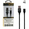 NSP LIGHTNING USB MAGNETIC BRAIDED NSC01 3.5A QC 2.0 1M BLACK