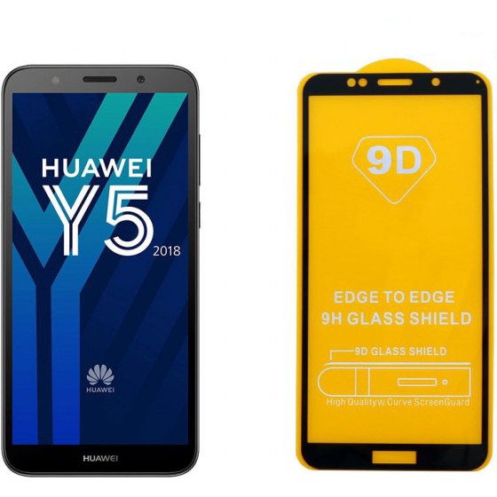 IDOL 1991 TEMPERED GLASS ��� HUAWEI Y5 2018/Y5 PRIME 2018 0.25MM 9D FULL GLUE SPECIAL FULL COVER BLACK - (5205308234682)
