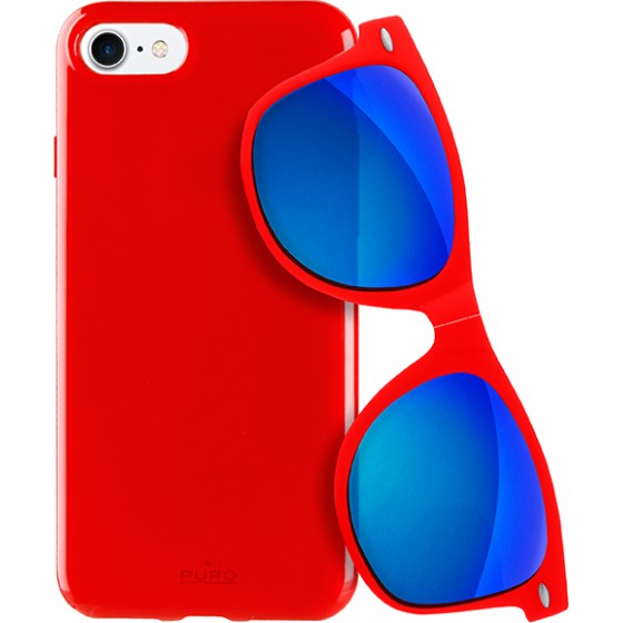 PURO ���� + ������ ����� ��� IPHONE 7/8 - ������� - (IPC747SUNNYKIT1RED)