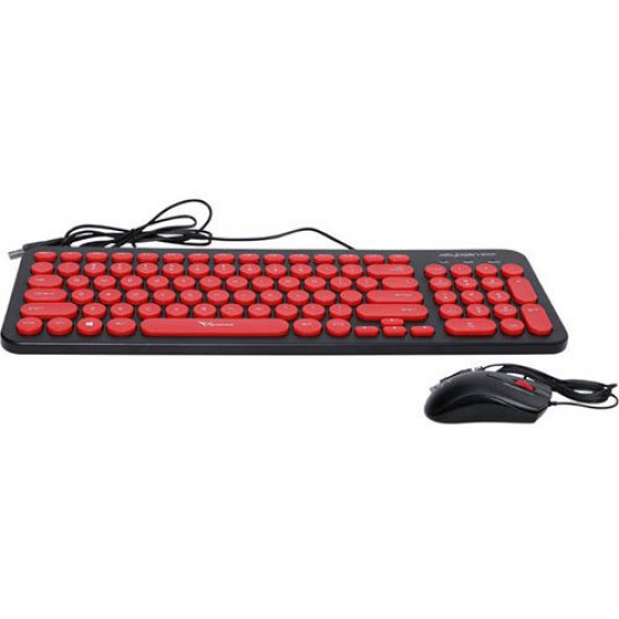 ALCATROZ WIRED MOUSE AND KEYBOARD JELLYBEAN U2000 B.RED - (U2000BR)