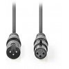 NEDIS BALANCED XLR AUDIO CABLE XLR 3-PIN MALE - XLR 3-PIN FEMALE 1 - (COTH15010GY15)