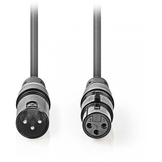 NEDIS BALANCED XLR AUDIO CABLE XLR 3-PIN MALE - XLR 3-PIN FEMALE 1 - (COTH15010GY15)