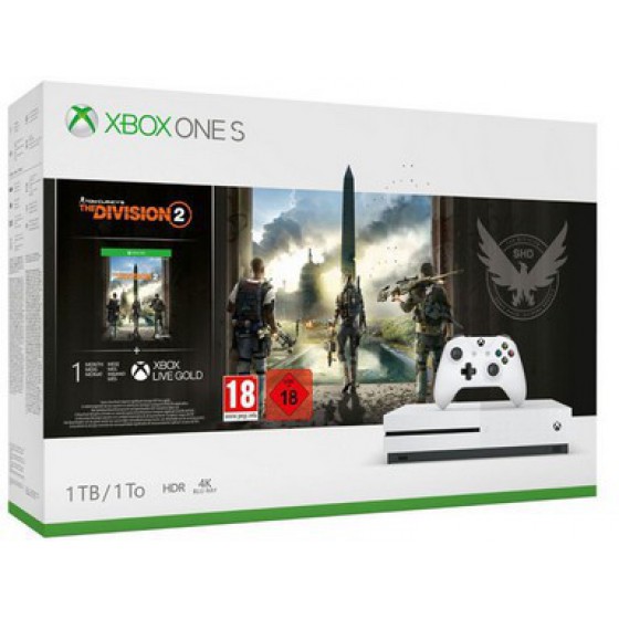 MICROSOFT XBOX ONE S WHITE 1TB & THE DIVISION 2 - (234-00881)