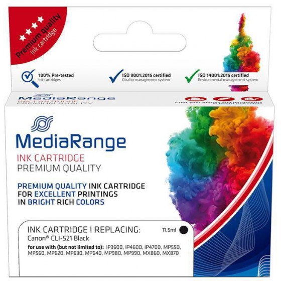 MEDIARANGE INKJET ������� ��� ��������� CANON BLACK CLI-521BK - (MRCC521BK)