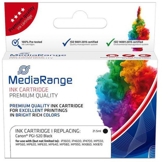 MEDIARANGE INKJET ������� ��� ��������� CANON BLACK PGI-520BK - (MRCP520BK)