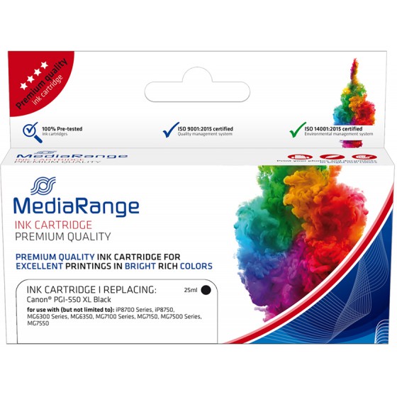 MEDIARANGE INKJET ������� ��� ��������� CANON BLACK PGI-550BKXL - (MRCP550BKXL)