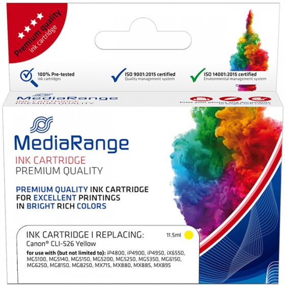 MEDIARANGE ������� INKJET ��� ��������� CANON YELLOW CLI-526Y - (MRCC526Y)