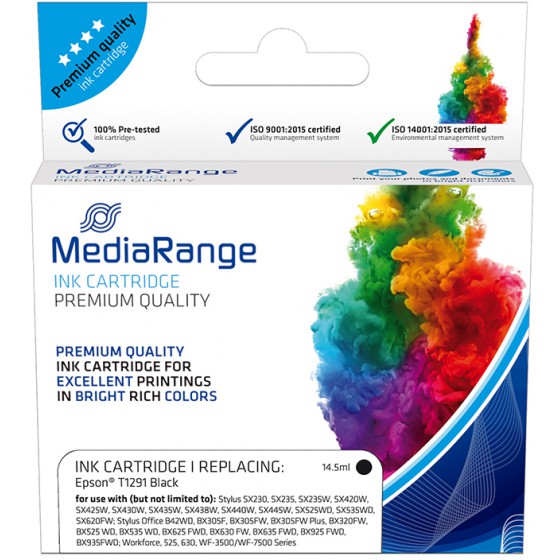 MEDIARANGE ������� INKJET ��� ��������� EPSON BLACK T1291 - (MRET129BK)
